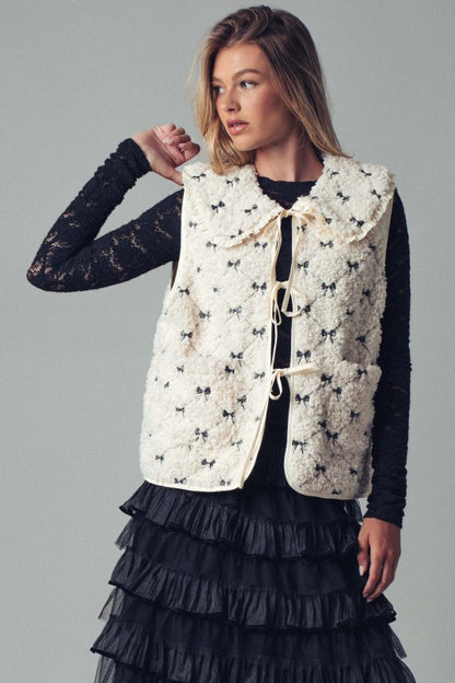 Sweet Bows Sherpa Vest