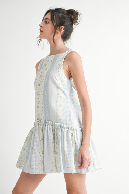 Principessa Floral Print Patchwork Dress