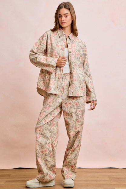 Floral Printed Button Up Shirt