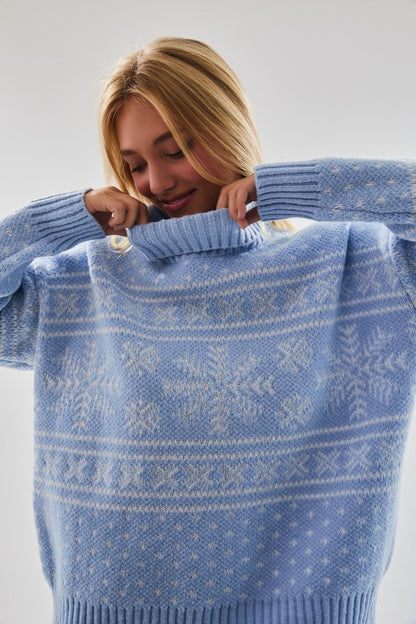 Long Sleeve Crew Neck Strip Sweater