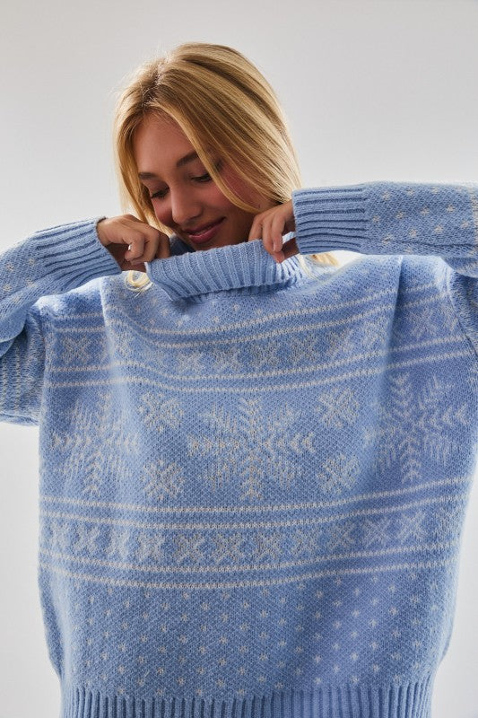 Long Sleeve Crew Neck Strip Sweater