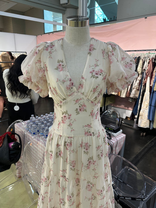 Ivory Pink Floral Dress December