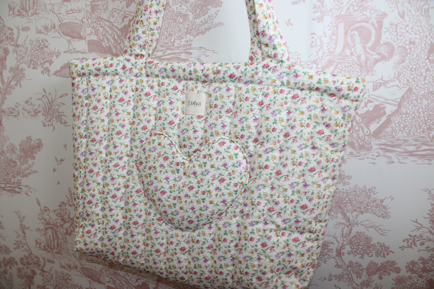 Timeless Heart Floral Tote Bag