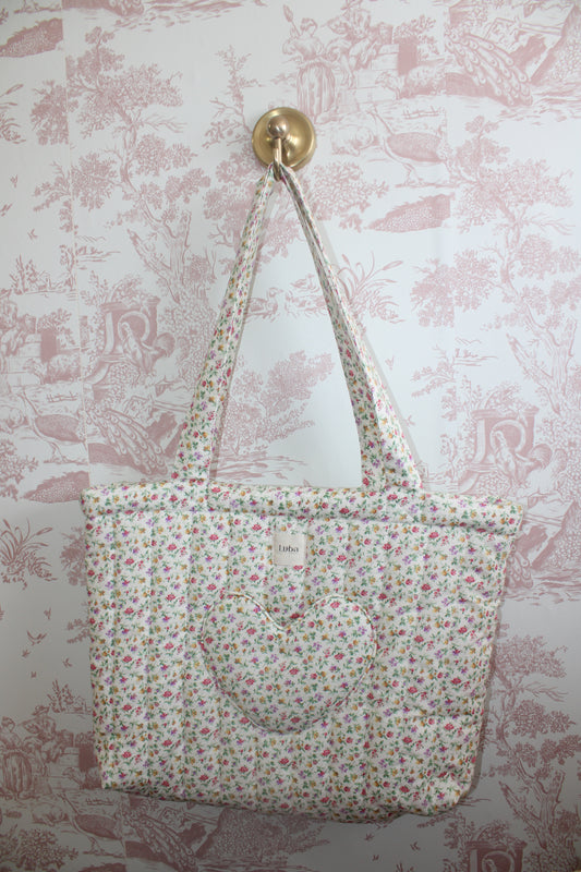 Timeless Heart Floral Tote Bag