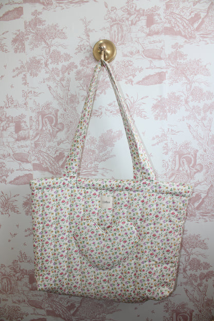 Timeless Heart Floral Tote Bag