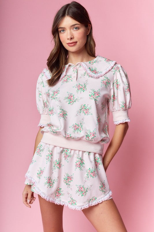 Floral Dorotty short sleeve skort set
