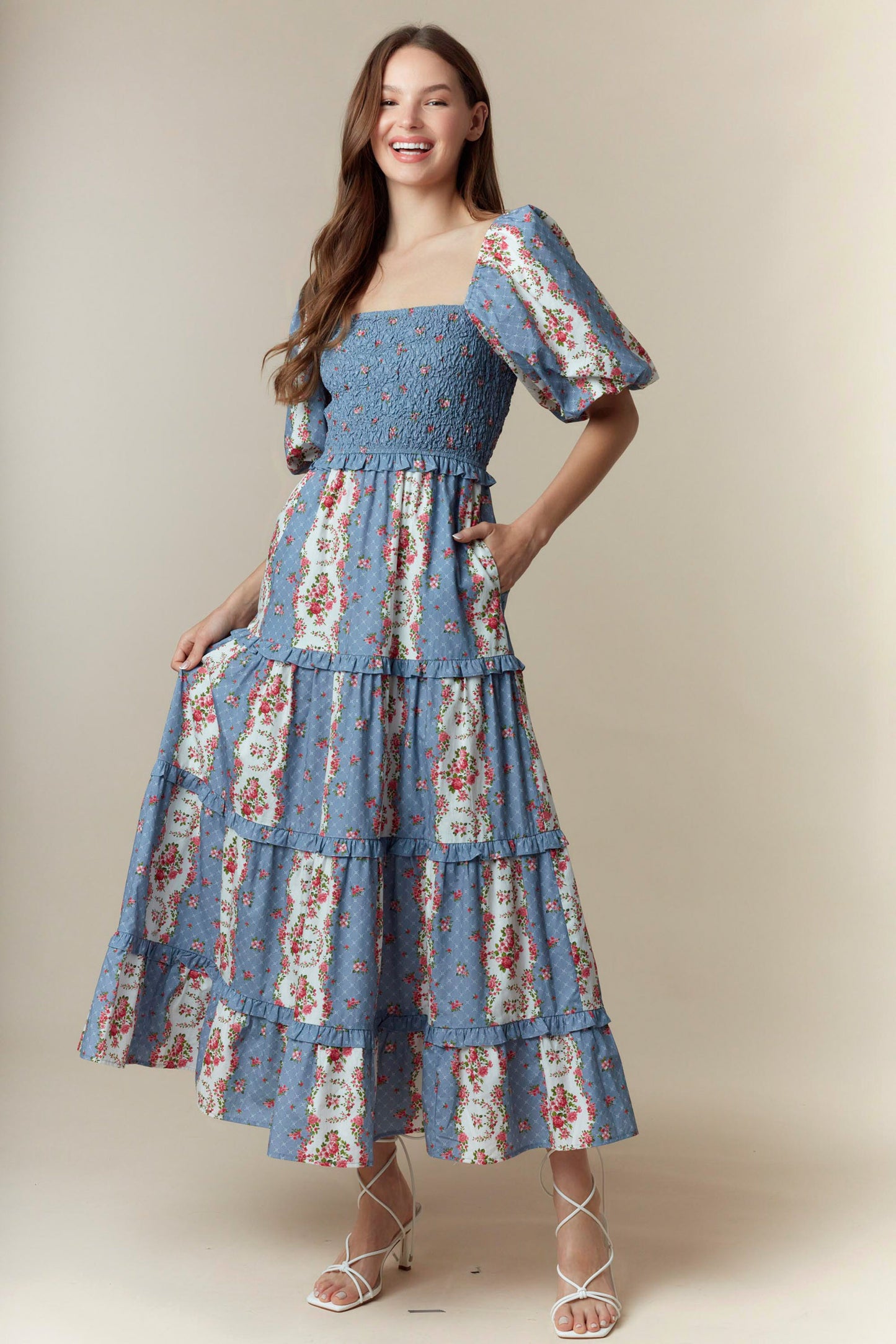 Cotton Maxi Dress Blue