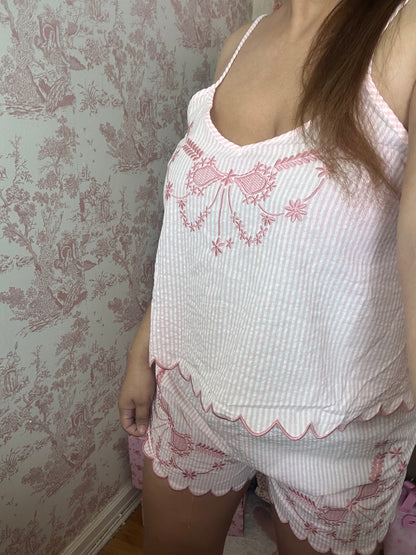 Oh So Pink! Cotton Embroidered Set