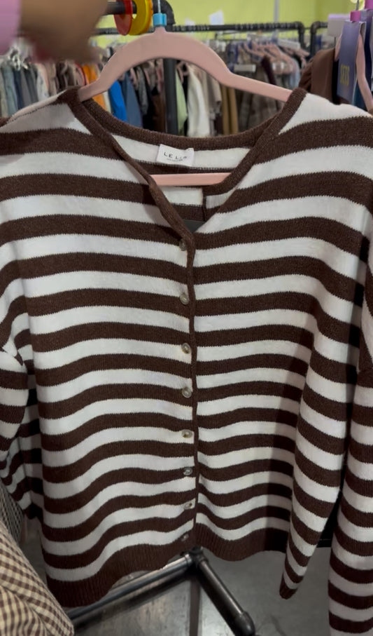 Brown Stripe Cardigan December