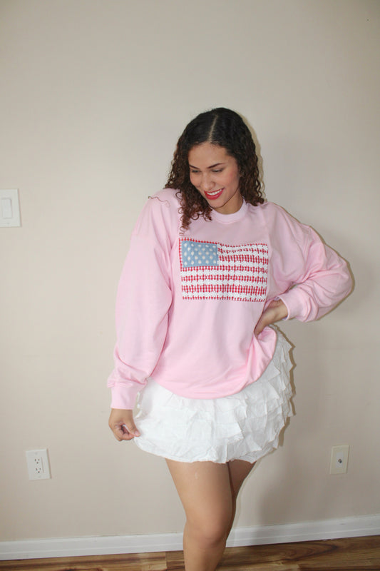 Lady Lib Flag Oversized Sweatshirt