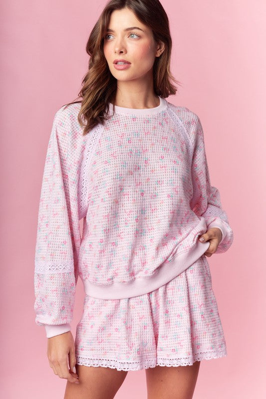 Bows and Kisses Waffle Lounge Set