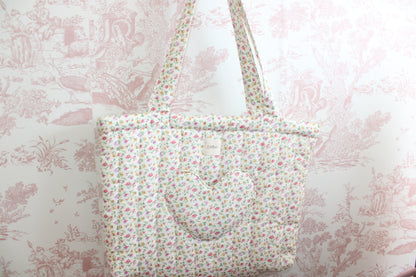 Timeless Heart Floral Tote Bag