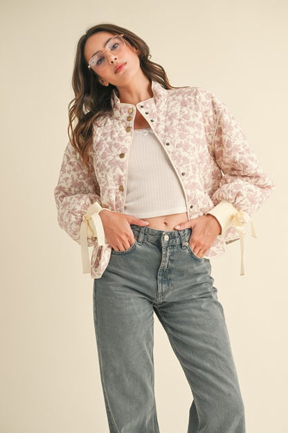 Quilted jacket With Ribbon