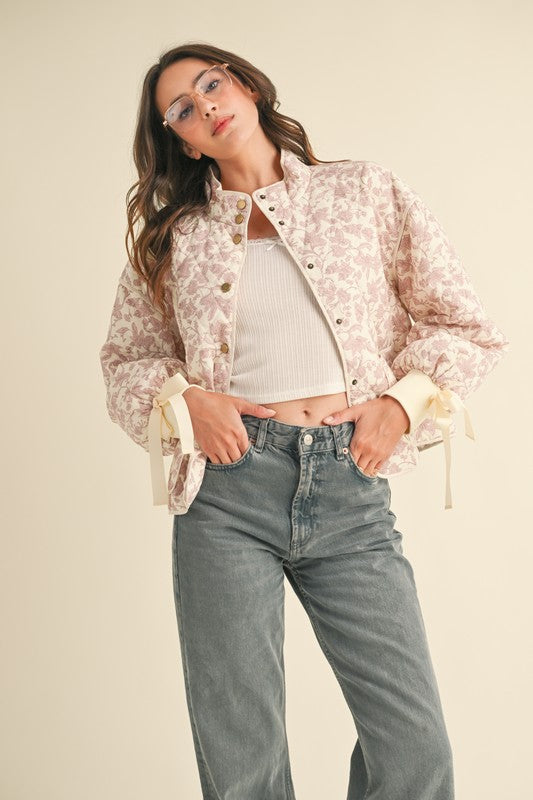 Quilted jacket With Ribbon
