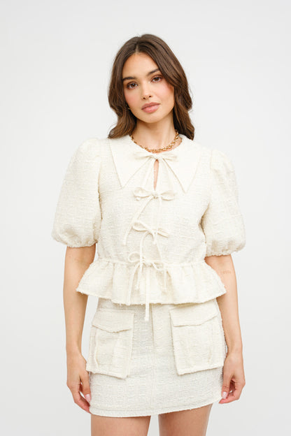 Vintage Romance Ivory Blouse