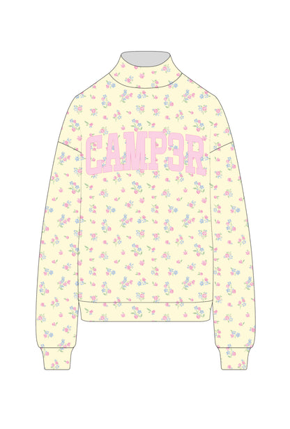 Happy Camp3r Floral Banana Mockneck April