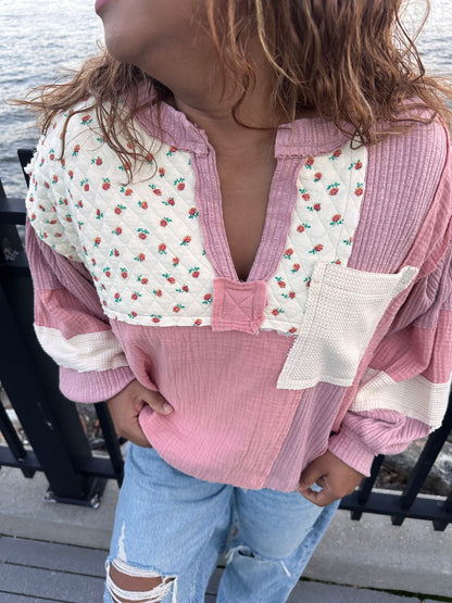 Noonacore Oversized Patchwork Shirt