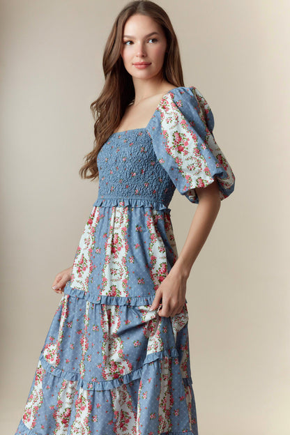Cotton Maxi Dress Blue