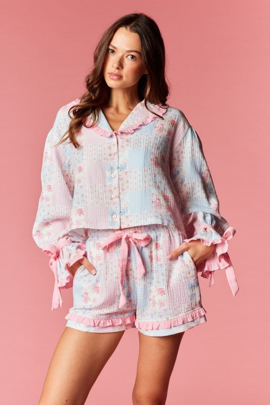 Patchwork Pajama Set