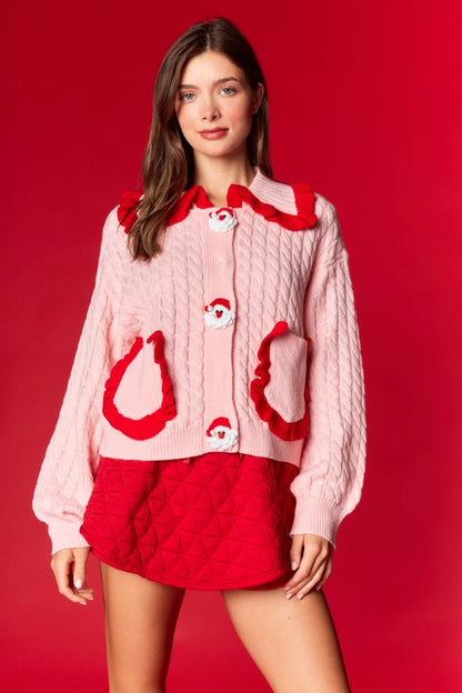 Santa Patch Knit Cardigan