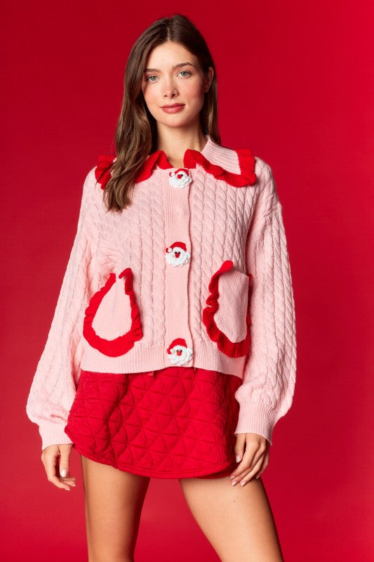 Santa Patch Knit Cardigan