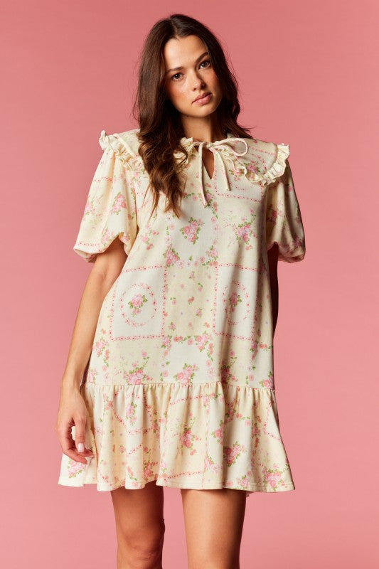 Cottage Floral Dress Yellow
