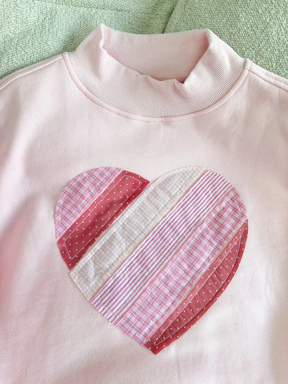 Mi Corazón Es Tuyo Patchwork Mockneck