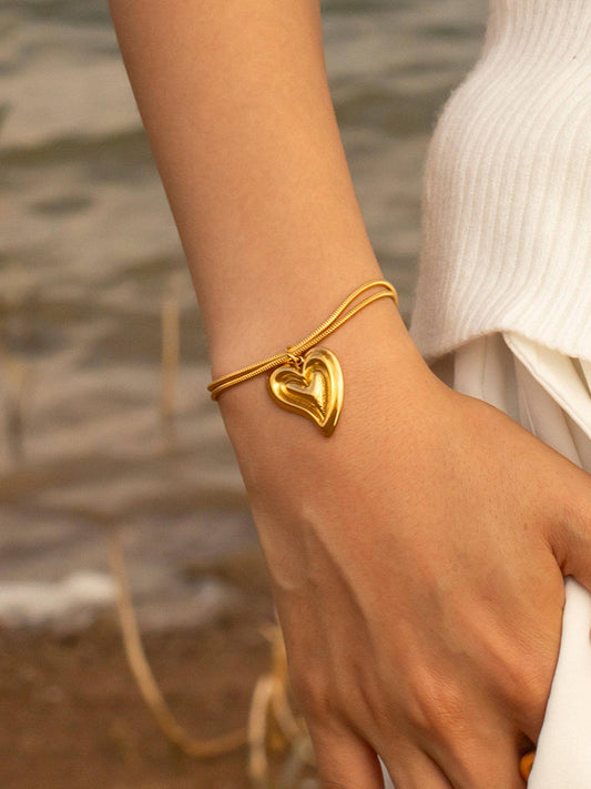 Galilee 18K Gold Plated Heart Bracelet