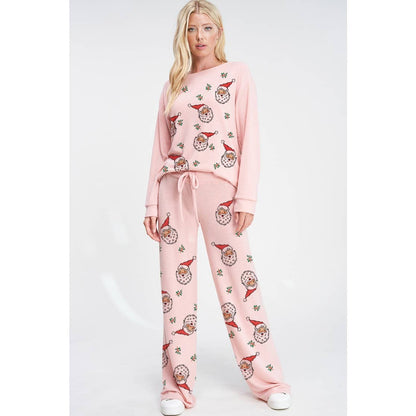 Miss Santa Print Soft Lounge Wear set